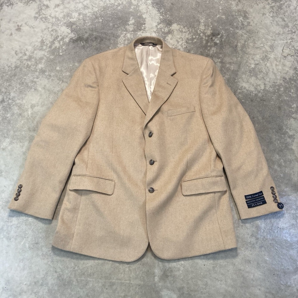 Jos A Bank Executive NWT Men's 46R 100% Camel Hair Sport Coat Blazer Tan